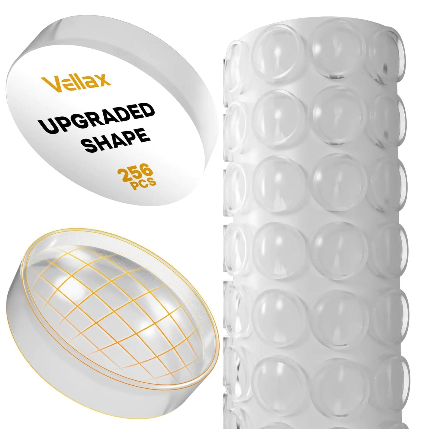 256x Premium Clear Cabinet Door Bumpers – Noise-Dampening Self-Adhesive Pads