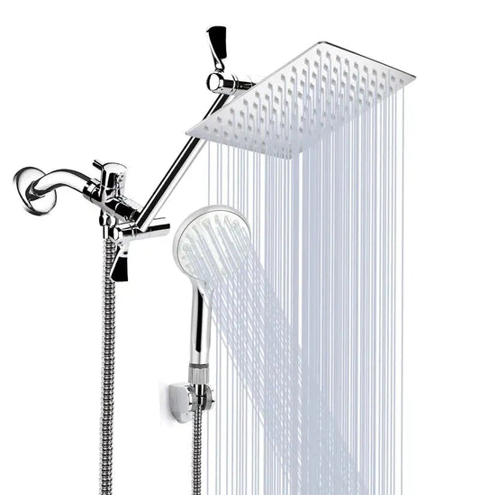 High-Pressure 8" Rain Shower Head with Handheld Combo