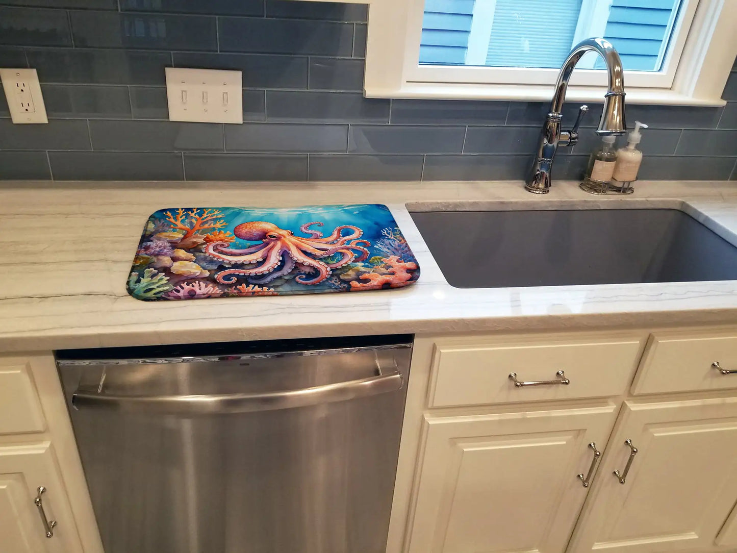 Octopus Coral Mat – Quick-Dry Kitchen Pad