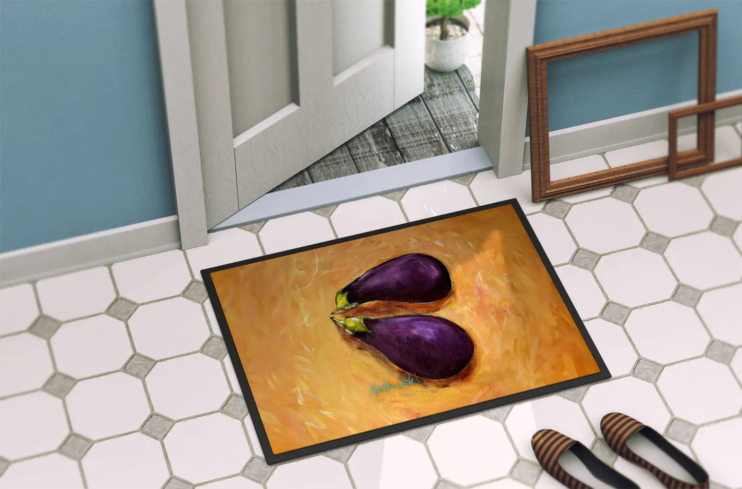 Eggplant Welcome Doormat – Vibrant Art Series