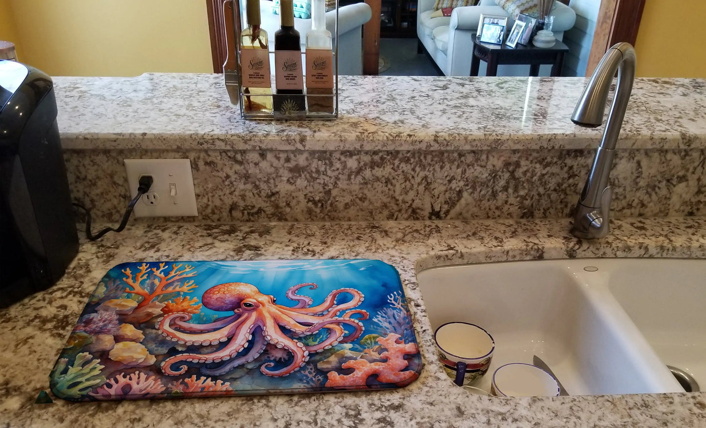 Octopus Coral Mat – Quick-Dry Kitchen Pad