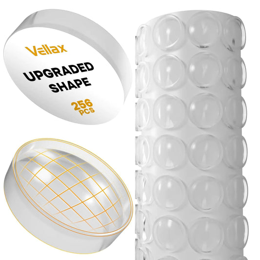 256x Premium Clear Cabinet Door Bumpers – Noise-Dampening Self-Adhesive Pads